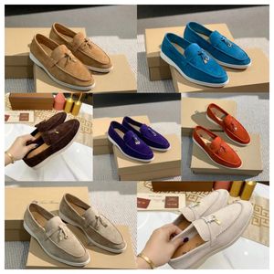 2024 New Lora Pianas Loafers Women Men Dress Shoes Designer Fashion Business Leather Flat Low Suede Cow Oxfords Casual Moccasins Lazy Shoe