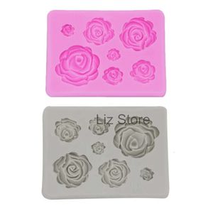 Fondanti Ice Moulds Rose Flower Silicone Cream Chocolate Molds DIY Handmade Soap Mold Silica Gel Flowers Cake Baking Mould Th0922 s