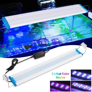 Aquariums LED Aquarium Lighting Super Slim RGB Aquatic Plant Light 1871cm Extensible Waterproof Clip for Fish Tank 90260V Color Lights