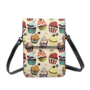 Bolsas Halloween Bakery Halloween 196 Bolsa de ombro assustador Bolo de celular a granel Vintage Bolsa de celular de couro para fêmeas ao ar livre