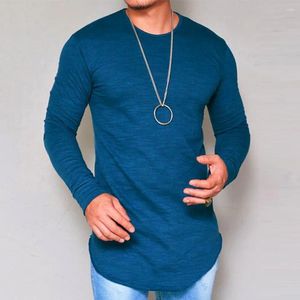 Herrenanzüge B2803 Kragen Freizeit reine Farbe Langarm Streetwear Lustiges T -Shirt für Männer