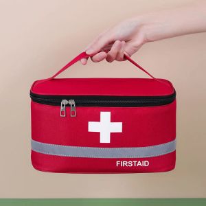 Väskor stor kapacitet första hjälpen kit medicin väska förtjockad utomhus hushåll medicinsk akut arrangör skåp bärbar lagringslåda