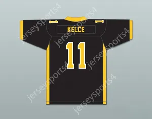 Пользовательский номер number number mens Youth/Kids Travis Kelce 11 Cleveland Heights High School Tigers Black Football Jersey 2 сшита S-6xl