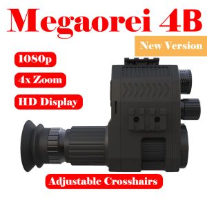 Kameror Megaorei 4B Night Vision 1080p HD Hunting Camera Kamera Portabelt bakre omfattning Lägg till fästning med inbyggd 850NM 940NM IR