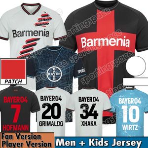 2023 2024 Bayer 04 Leverkusens Soccer Jerseys 23 Home Black Away White 3rd Blue Football Cirtle 24 Men's Uniform Hincapie Wirtz Hofmann Tapsoba Palacios Odilon