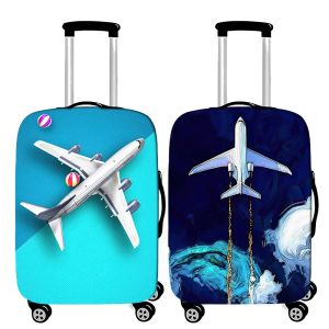 Tillbehör Designer Elastic Bagage Cover Aircraft Mönster Handvagn Bagage Cover 19 To32 Inch Resecase Case Dust Cover Travel Accessories