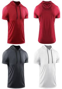 Maglietta da uomo a maniche corte da uomo a maniche corte per cuocere a maniche corte d'accensione con cappuccio di allenamento allenatore a maglie di allenamento sport a maglie abiti traspiranti outdoor6551883