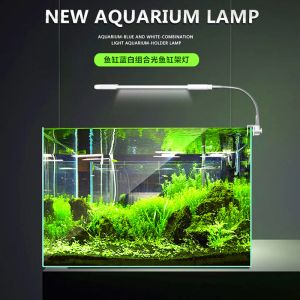 Akvarier Super Slim LED Aquarium Light Lighting Plants Grow Light 3W/4W/6W7W Aquatic Plant Lighting Waterproof Clipon Lamp för fiskbehållare