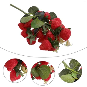 Party Decoration Mini Simulated Fruit Skewers Child Decorations Greenery Foam Fake Strawberry Planter