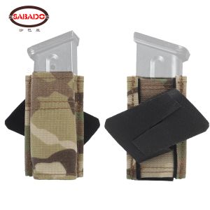 Förpackar 9mm Single Magazine Pouch Insert Back With Hook för Glock M9 P226 HK USP Hunting Airsoft snabbare kvarhållningssystem Pistol Mag Bag