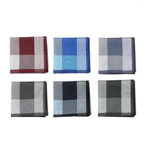 Laço de arco 6x lenços masculinos de pano masculino lençóis 43x43cm Classic Sorted Color Gifts Hanky for Casual Men nos avós formais