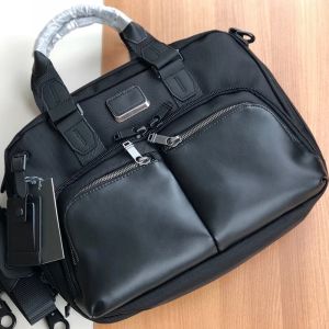 Briefcases have logo high quality 232640 Men's Ballistic Nylon Briefcase Handbag Shoulder Bag Business Travel Bag Computer Bag