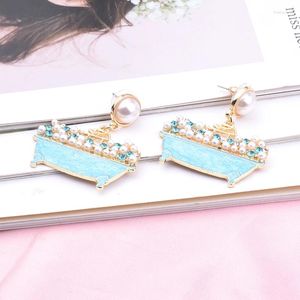 Stud Earrings Gold Colour Pearl Rhinestone Unique High Quality Korean Fashion Creative Jewelry Party Beach Gifts For Women