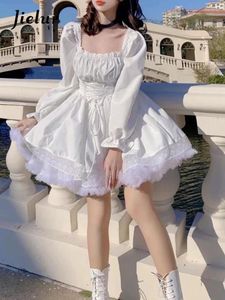 Abiti casual Lolita Dress Party Evening Women Women Vintage Lace Y2K Mini femmina Kawaii Abbigliamento Spring One Piece Korea