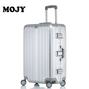 Balsa 2023 MOJY FACTORY VENDAS DIRETAS Coreia Personalização privada de 26 polegadas de alumínio prateado Carry On Movecycle Travel Bag Bagage