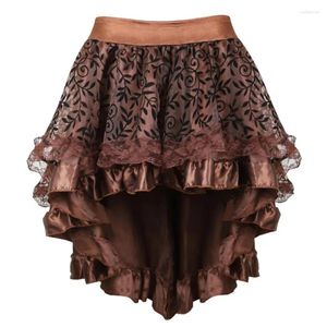 Saias Steampunk gótico burlesco sexy Floral Lace Salia Mulheres