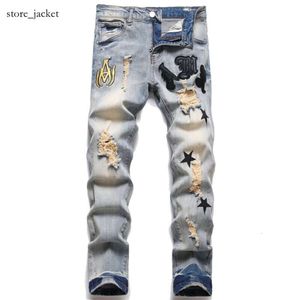 Chromee Jeans Mens Tasarımcı Kot Partisi Yüksek Elastics Sıkıntılı Krom Kot Pullu Slim Fit Motosiklet Kalp Biker Denim Erkekler Moda Siyah 4302