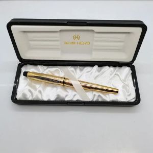 Pennor Authentic Hero 890 Fountain Pen är 12 K Gold Tip Box Business Version av Ink Absorption Classic Pen New Inventory 1997 -talet