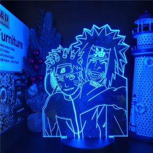 Uzumaki Naruto Jiraiya 3D Akrilik LED Gece Işığı 7 Renk Değişim Dokunmatik Masa Masa Lambası Çocuklar Noel Hediyesi7747695
