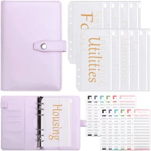 Bags A6 Budget Binder with 10pcs Preprinted Cash Envelopes for Budgeting,12 Expense Budget Sheets,Planner Organizer for Saving Money