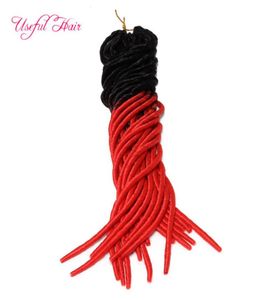 1b Red Blank Blank ombre Mix Cor Faux Locs Bata de extensão macia em pacotes Dreadlocks Braids Sinicéticos Branças de Crochet Hair Marley Ha1750790