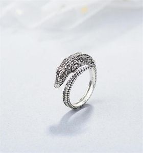 2021 New Vintge Neogothic Crocodile Lligtor long til width surfce double lyer ring niml prty women Jewelry34566584131839