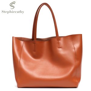 SC Luxury Brand Cow Leather Tote Bags Designer Cowhide Handbags Women Shoulder Bags Fashion Female Large Capacity Liner Bag 240507