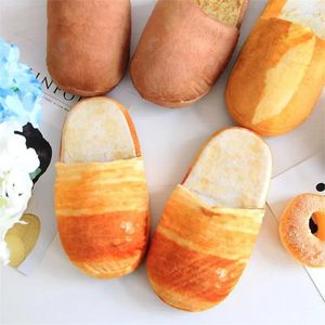 Slippers Maogu inverno engraçado 3d Sapatos de pão amantes adultos pisos de casa adulta