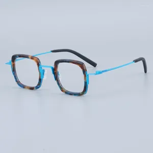 Солнцезащитные очки рамы бельгии чистые титановые очки с пружинными шарнирами многоцветных ацетатных стаканов