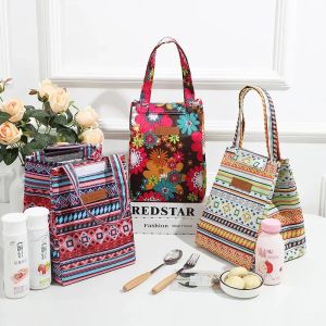 Taschen Charming Flowers Print Lunchtasche, Reise -Picknickkühler -Tasche, tragbare isolierte Lunchbox -Tasche