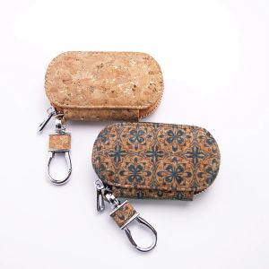 Wallets New Arrival Genuine Cork Car Key Holder Fashion Men Women Gift Organizer Natural Wooden Leather Coin Case