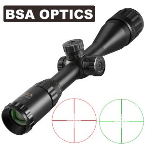 Scopes BSA Optics 416x44 ST Регулируемый оптический прицел зеленый красный освещенная сетка с помощью винтовок