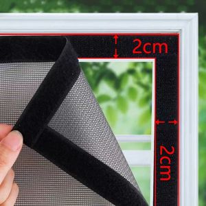 Black Autoadesivo Removível Limpeza de insetos NetMosquito Net Tulle Summer Curtain Janela Triagem pura cortinas 240416