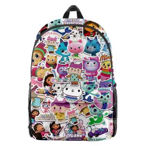 Rucksäcke niedliche Gabbys Dollhouse -Rucksäcke für Kinder Jungen Mädchen Schultaschen Gabby Cats Bookbag Studenten Mode -Rucksack Travel Knapsack