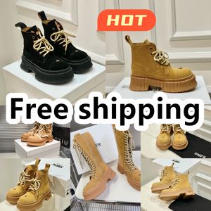 Designerstiefel beliebte trendige trendige Frauen Short Stiefel Knospenstiefel Luxus Soles Frauen dicke Absatzgröße 35-40 Wanderwüste SMFK GAI