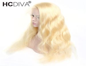 HCDIVA Honey Blonde Wigs 613 Blonde Full Lace Wigs13x4 Lace Front Human Hair Wigs Brazilian Body Wave 150 Density Transparent La6476107