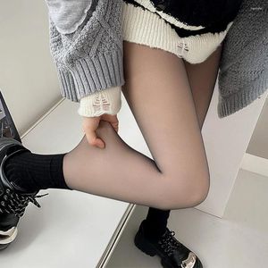 Women's Leggings Women Thermal Stockings Winter Fleece Warm Tights Pantyhose Slim High Waist Elastic Sexy Translucent