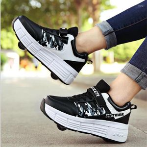 Sapatos casuais ywygmz patins para crianças adultas tênis homens com roda única e skate de rolos duplos