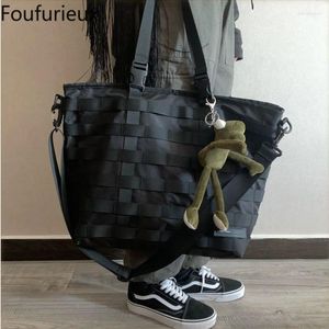 Waist Bags Foufurieux Japanese Fashion Brand Simple Shoulder Bag Function Style Men Crossbody Nylon Cloth Large Capacity Tote WOMEN