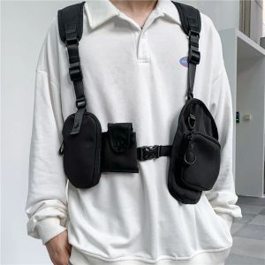 Plecaki 2022 Styl technologii Multi Pockets Kamizel towarowy torba Mens taktyczna hip hop plecak uliczny torby na piersi
