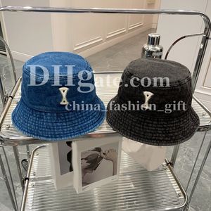 Designer Bucket Hat Luxury Denim Cap unisex broderad hatt män kvinnor semester casual hatt sommar solskade fiskare hatt