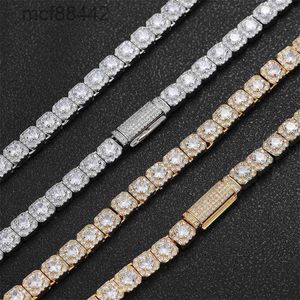 7mm Flip Buckle Zircon Rock Sugar Chain Trendy Brand Personalized Hip-hop Necklace Jewelry Mens Bracelet