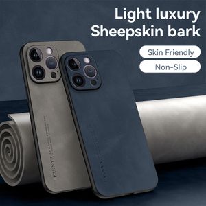 Luxury lambskin Leather Phone Cases For iPhone 15promax 15pro 15 14 14pro 14promax 13 13pro 13promax 12pro 12 11 11ProMax Soft Shockproof Back Cover