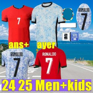 24 25 Jerseys de futebol de Portugusa Portugal Fernandes Ronaldo Cristiano Portugieser 2024 Copa da Copa da Euro Time de Kit de Crianças B.Fernandes Joao Felix Al Nassr