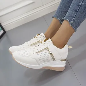 Casual Shoes Female Wedge Sequin Mesh Breathable Women Platform Sneakers Height Increasing Wedges Size 35-43