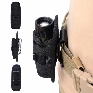 Acessórios Tactical 360 graus Caixa de tocha da bolsa de lanterna rotatável para capa de tocha de cinto Kits de sobrevivência de acessórios para caça à tocha