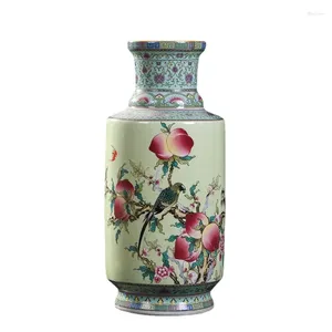 Vases Antique Imitation Chinese Style Enamel Bottle Ceramic Vase Home Porcelain Living Room Craft Decoration