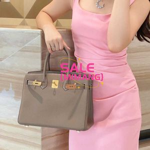 A Birknns Classic bag High quality Togo original calf leather 2024 new fully handmade hand sewn honey wax thread genuine handbag