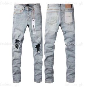 Purple Jeans Mens Designer Bordado de Bordado Ripped para Trends Marca Vintage Pant casual Solid Classic Straight Straight Jean para Macicleta Macicho Pant Rock 108