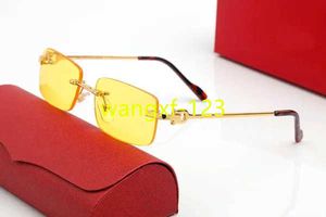 선글라스 디자이너 남성 메탈 빈티지 안경 소형 사각형 프레임 디자이너 모델 골드 녹색 패션 안경 UV400 도매 안경 상자와 도매 안경